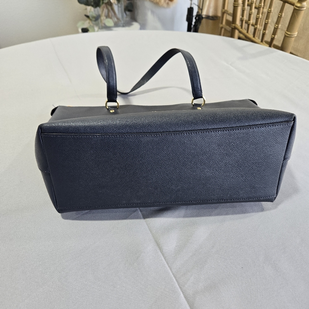 Coach (F79608) Signature Blue Leather Gallery Tote Shoulder Handbag Large ZipTop - Picture 6 of 16